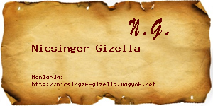 Nicsinger Gizella névjegykártya