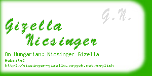gizella nicsinger business card